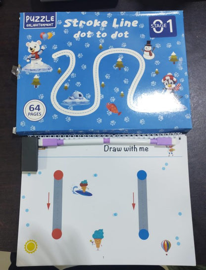 Kids Educational Learning Tracing Book Stroke Line Dot To Dot Magical (64 Pages Big Size)